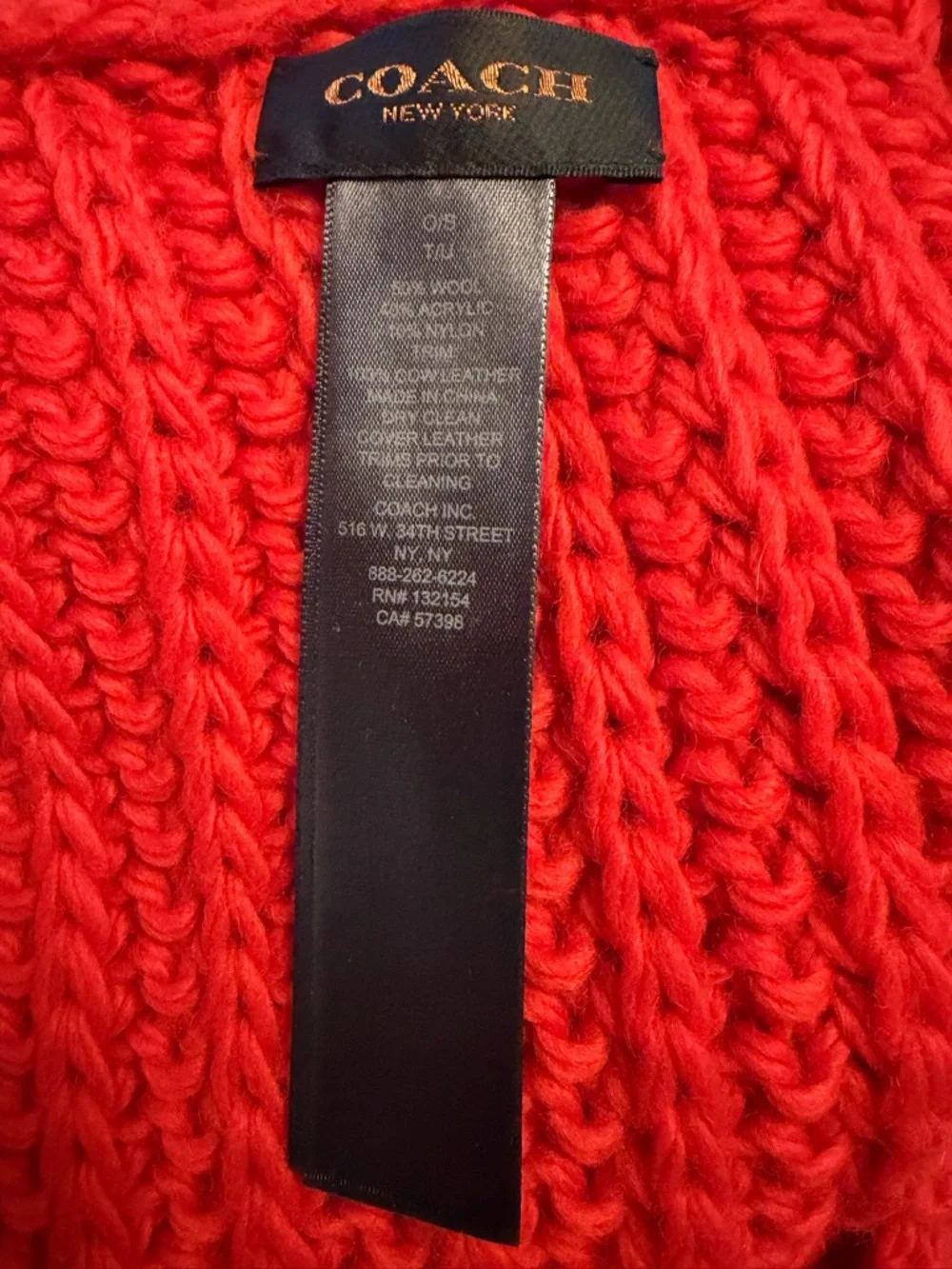 Coach Red/Orange Chunky Knit Infinity Scarf - Women Accessories - Picture 5 of 5